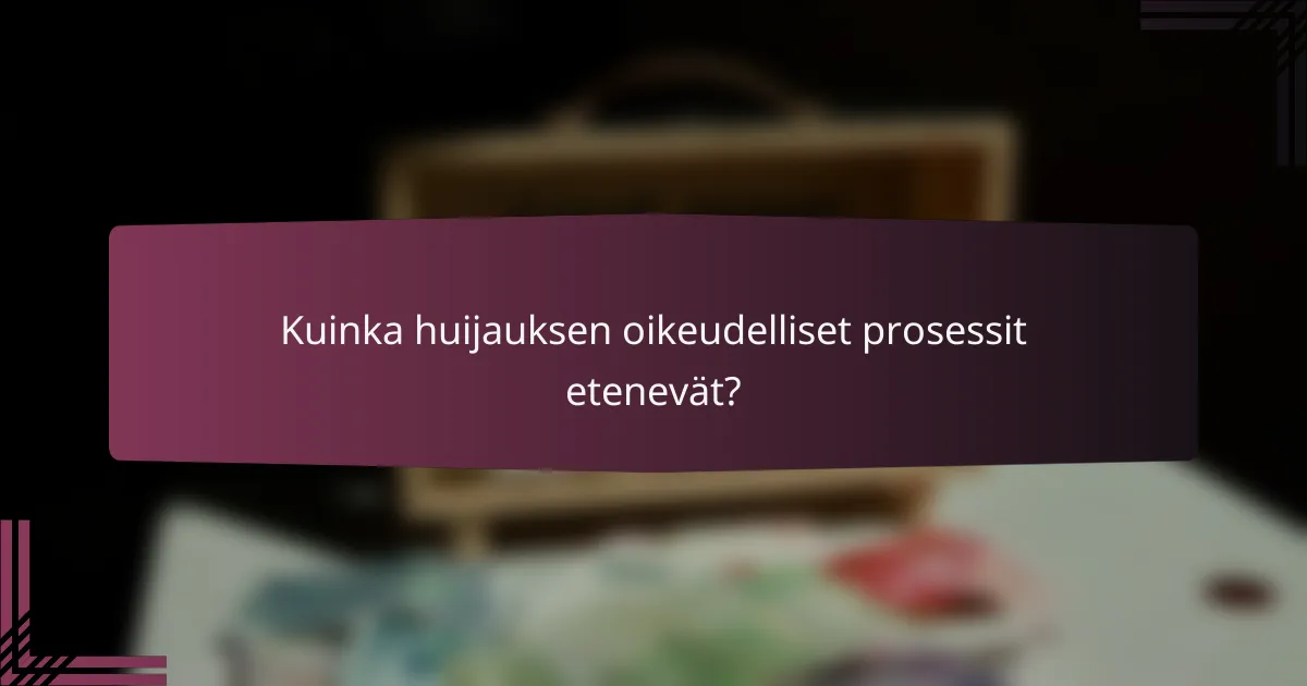 Kuinka huijauksen oikeudelliset prosessit etenevät?