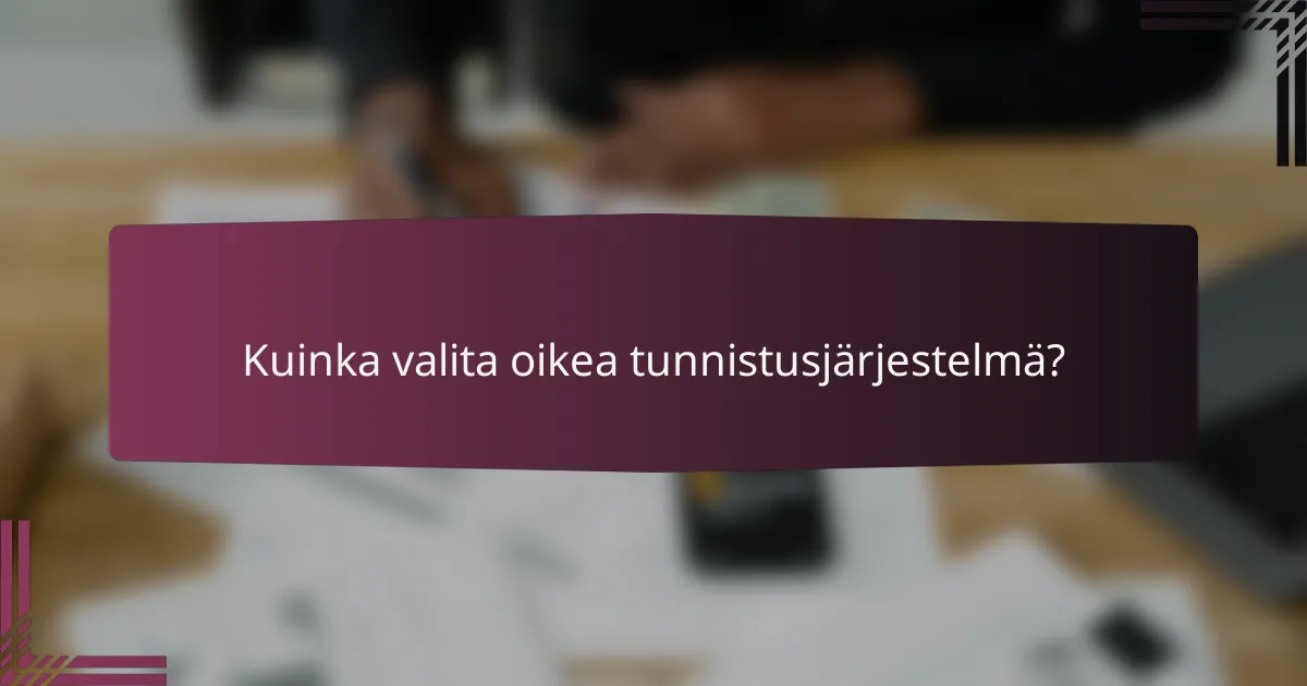 Kuinka valita oikea tunnistusjärjestelmä?