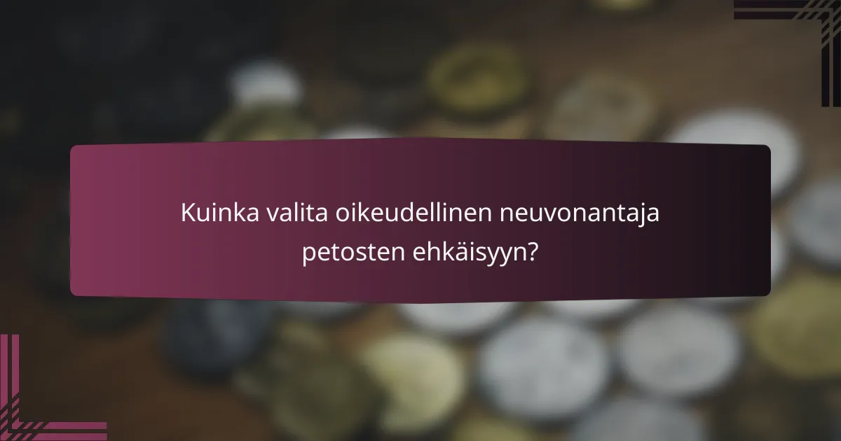 Kuinka valita oikeudellinen neuvonantaja petosten ehkäisyyn?