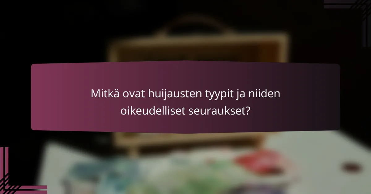 Mitkä ovat huijausten tyypit ja niiden oikeudelliset seuraukset?
