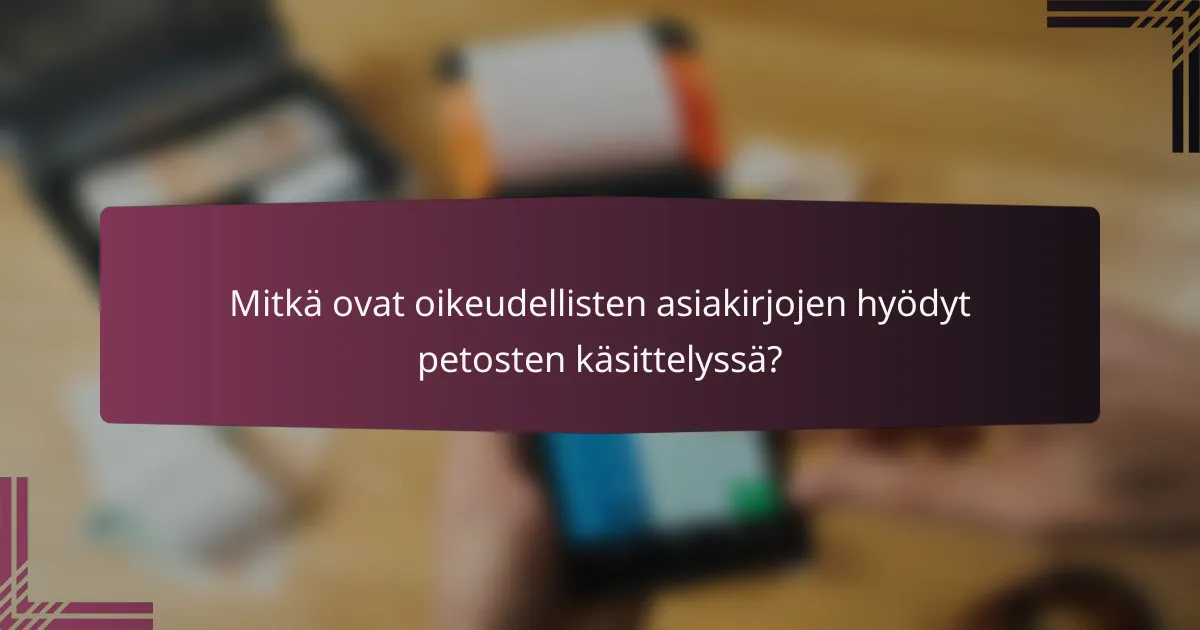 Mitkä ovat oikeudellisten asiakirjojen hyödyt petosten käsittelyssä?