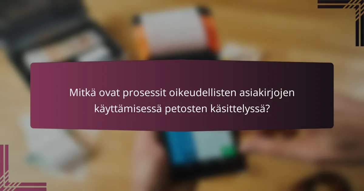 Mitkä ovat prosessit oikeudellisten asiakirjojen käyttämisessä petosten käsittelyssä?