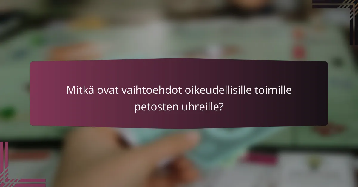 Mitkä ovat vaihtoehdot oikeudellisille toimille petosten uhreille?