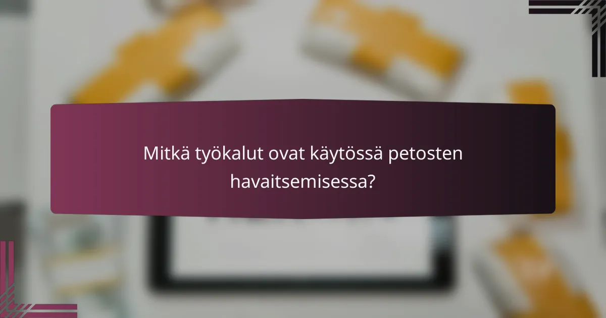 Mitkä työkalut ovat käytössä petosten havaitsemisessa?